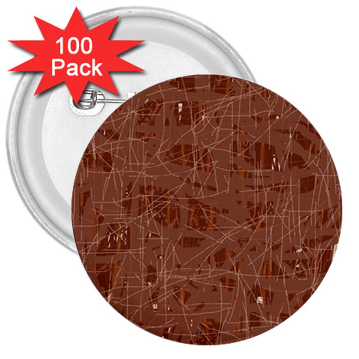 Brown pattern 3  Buttons (100 pack) 