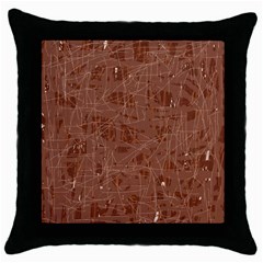 Brown Pattern Throw Pillow Case (black)