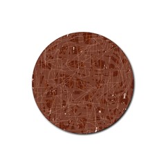 Brown Pattern Rubber Coaster (round) 