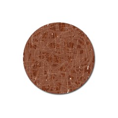 Brown Pattern Magnet 3  (round) by Valentinaart