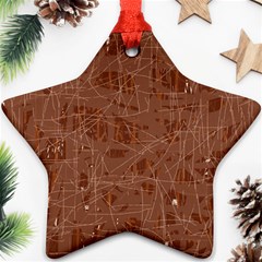 Brown Pattern Star Ornament (two Sides)  by Valentinaart