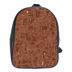 Brown Pattern School Bags(large)  by Valentinaart