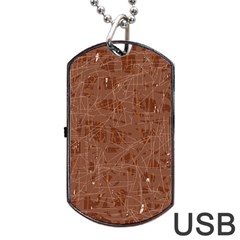 Brown Pattern Dog Tag Usb Flash (two Sides)  by Valentinaart