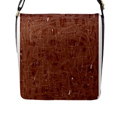 Brown Pattern Flap Messenger Bag (l) 