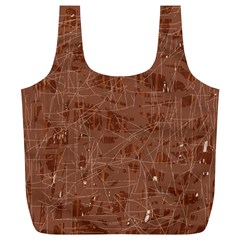 Brown Pattern Full Print Recycle Bags (l)  by Valentinaart