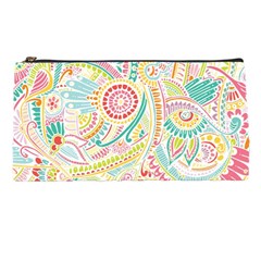 Hippie Flowers Pattern, Pink Blue Green, Zz0101 Pencil Cases by Zandiepants