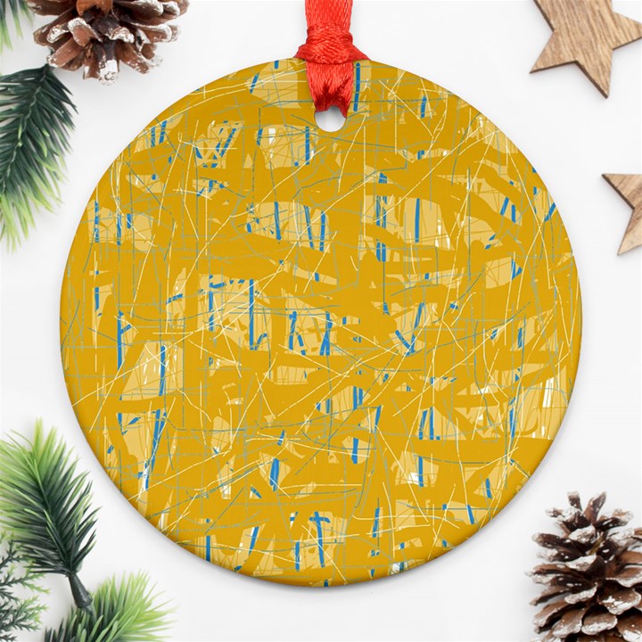 Yellow pattern Ornament (Round) 