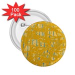 Yellow pattern 2.25  Buttons (100 pack)  Front