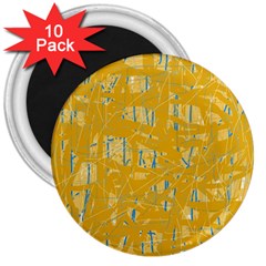 Yellow Pattern 3  Magnets (10 Pack) 