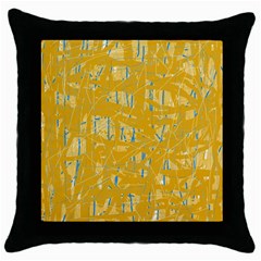 Yellow Pattern Throw Pillow Case (black)