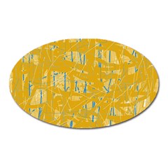 Yellow Pattern Oval Magnet