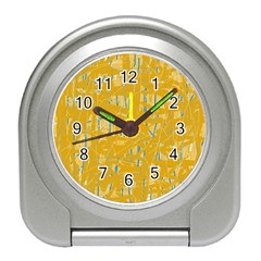 Yellow Pattern Travel Alarm Clocks by Valentinaart