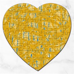 Yellow Pattern Jigsaw Puzzle (heart)