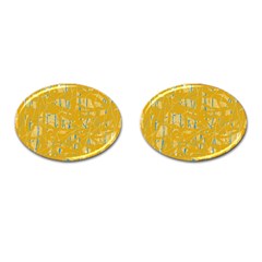 Yellow Pattern Cufflinks (oval)