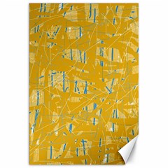 Yellow Pattern Canvas 20  X 30   by Valentinaart