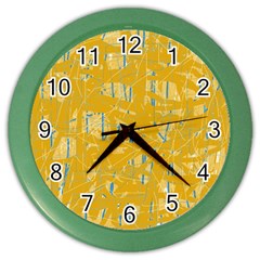 Yellow Pattern Color Wall Clocks