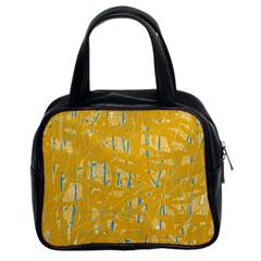 Yellow Pattern Classic Handbags (2 Sides)