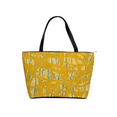 Yellow Pattern Shoulder Handbags by Valentinaart