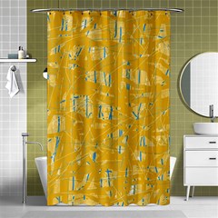 Yellow Pattern Shower Curtain 48  X 72  (small) 