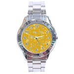 Yellow pattern Stainless Steel Analogue Watch Front