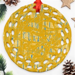 Yellow Pattern Ornament (round Filigree) 