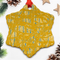 Yellow Pattern Ornament (snowflake)  by Valentinaart