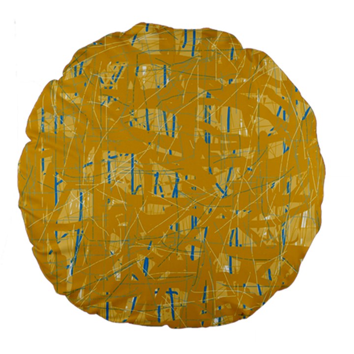 Yellow pattern Large 18  Premium Round Cushions