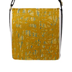 Yellow Pattern Flap Messenger Bag (l) 