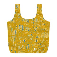 Yellow Pattern Full Print Recycle Bags (l) 