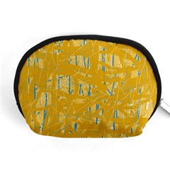 Yellow Pattern Accessory Pouches (medium)  by Valentinaart