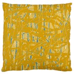 Yellow pattern Large Flano Cushion Case (One Side) Front