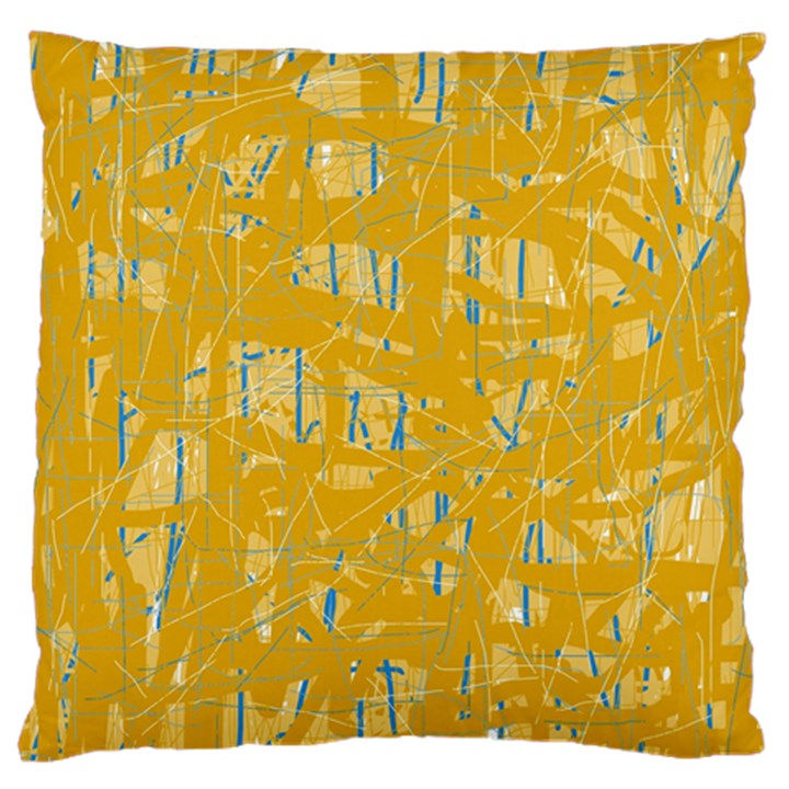 Yellow pattern Large Flano Cushion Case (One Side)