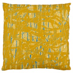 Yellow Pattern Large Flano Cushion Case (two Sides) by Valentinaart