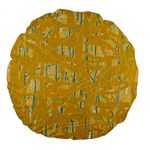 Yellow pattern Large 18  Premium Flano Round Cushions Front