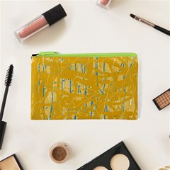 Yellow Pattern Cosmetic Bag (xs) by Valentinaart