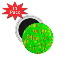 Neon Green Pattern 1 75  Magnets (10 Pack)  by Valentinaart