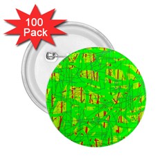 Neon Green Pattern 2 25  Buttons (100 Pack)  by Valentinaart