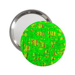 Neon Green Pattern 2 25  Handbag Mirrors