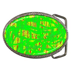 Neon Green Pattern Belt Buckles by Valentinaart