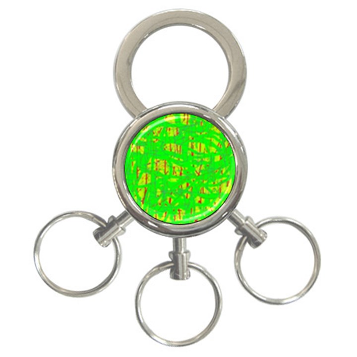 Neon green pattern 3-Ring Key Chains