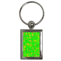 Neon Green Pattern Key Chains (rectangle)  by Valentinaart