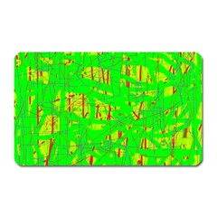 Neon Green Pattern Magnet (rectangular) by Valentinaart