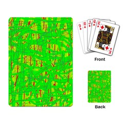 Neon Green Pattern Playing Card