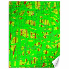 Neon Green Pattern Canvas 12  X 16  