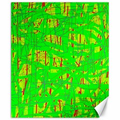 Neon Green Pattern Canvas 20  X 24   by Valentinaart