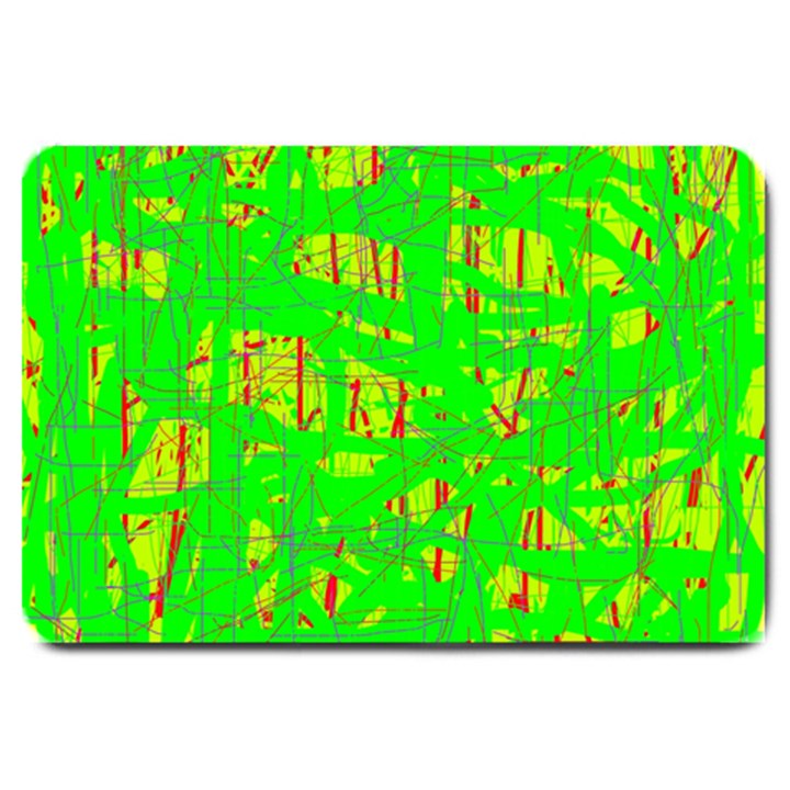 Neon green pattern Large Doormat 