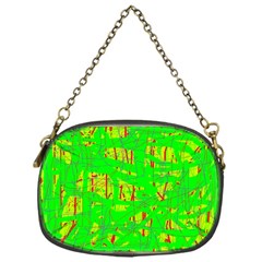 Neon Green Pattern Chain Purses (one Side) 