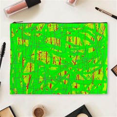 Neon Green Pattern Cosmetic Bag (xl)