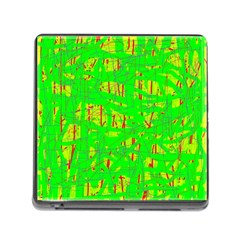 Neon Green Pattern Memory Card Reader (square)