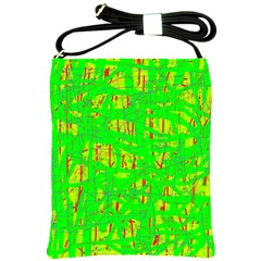 Neon Green Pattern Shoulder Sling Bags